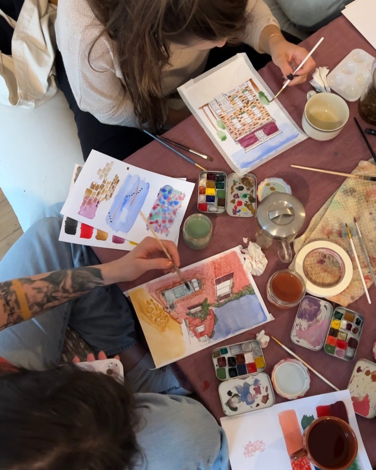 Ateliers et sessions créatives Aquarelle et Dessin à Montréal Quebec pour apprendre de nouvelles techniques et librérer ta créativité avec Atelier by Lau