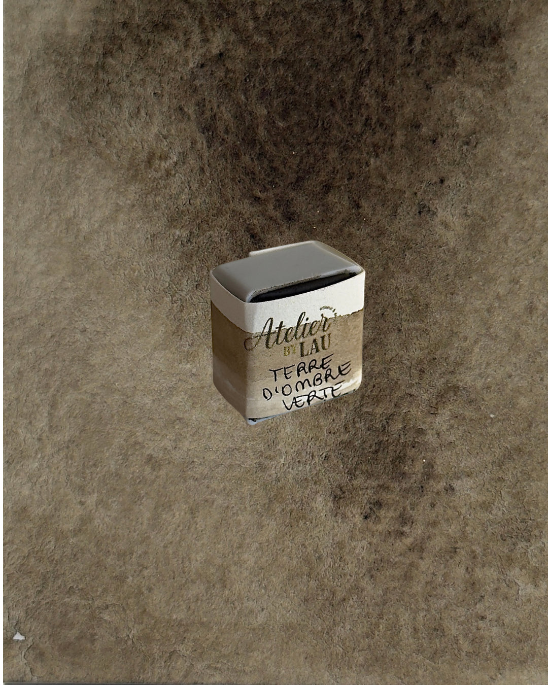 Aquarelle artisanale - Terre d'ombre verte