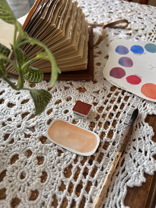 Godet d’aquarelle artisanale Abricot - Pigments Extra-fins