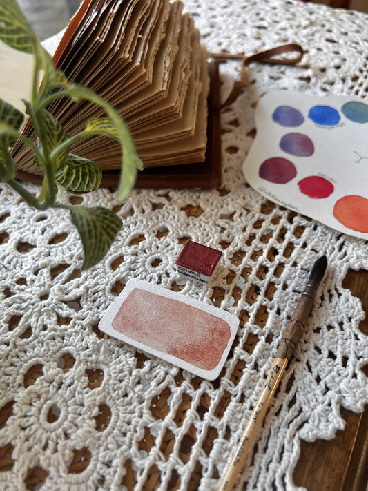 Godet d’aquarelle artisanale Cuivré Scintillant (mica) - Effet Métallique