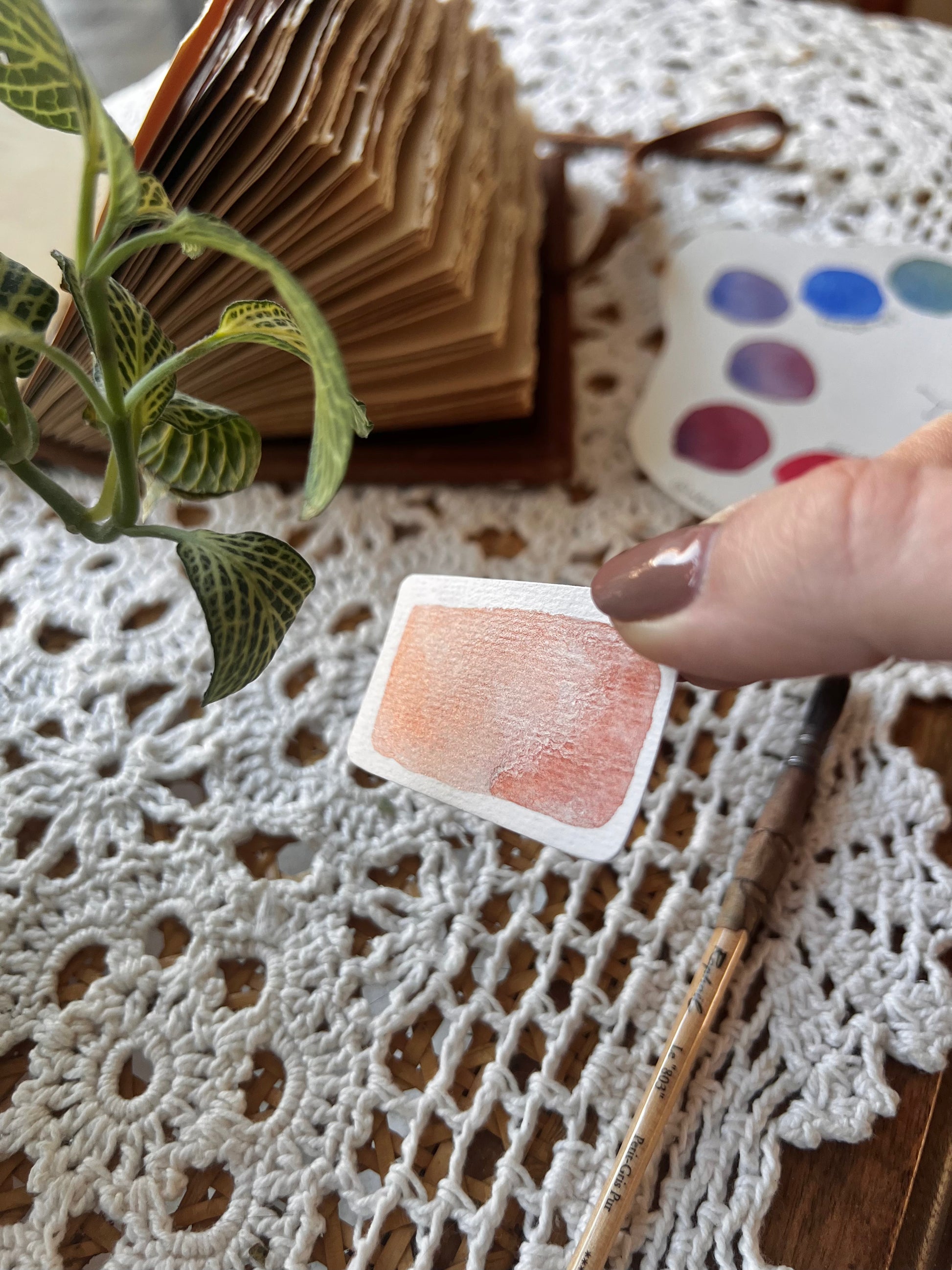 Godet d’aquarelle artisanale Cuivré Scintillant (mica) - Effet Métallique