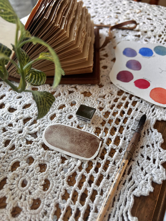 Godet d’aquarelle artisanale Métallique Cuivré (mica) - Effet Métallique