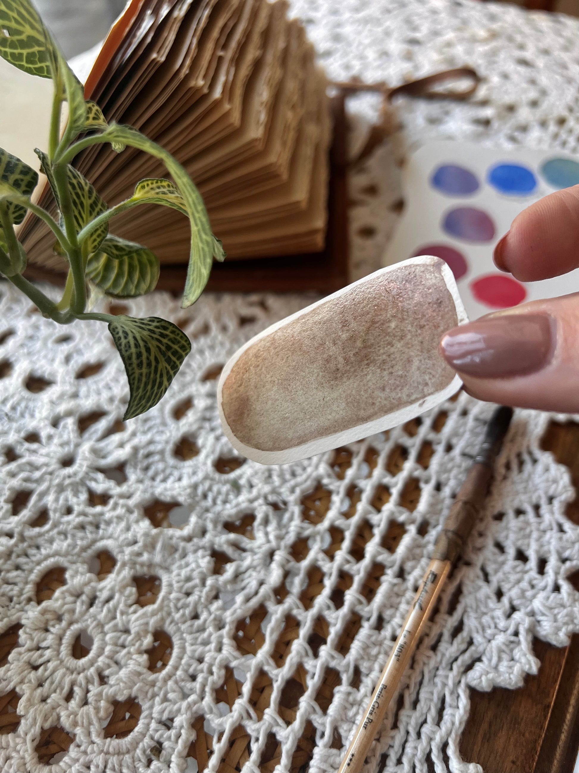 Godet d’aquarelle artisanale Métallique Cuivré (mica) - Effet Métallique
