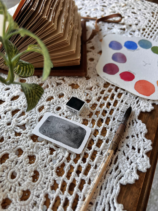 Godet d’aquarelle artisanale Noir de Mars - Pigments Extra-fins