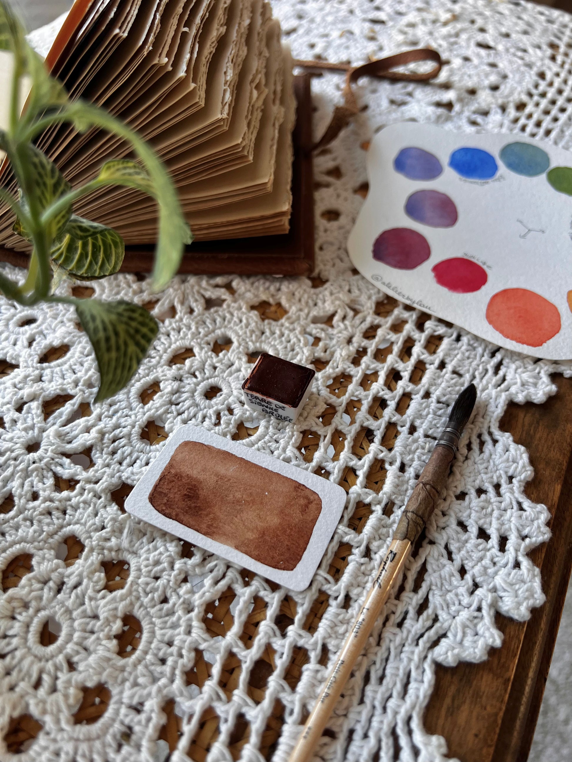 Godet d’aquarelle artisanale Terre de Sienne Brûlée - Pigments Extra-fins