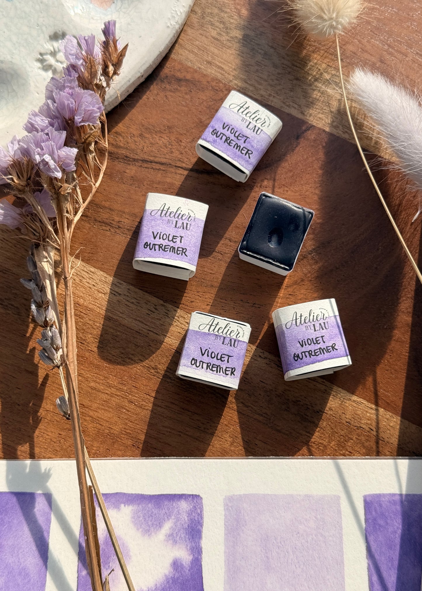 Godet d’aquarelle artisanale Violet Outre-mer