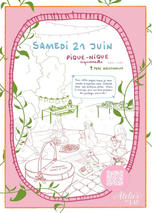 Pique-nique aquarelle Samedi 21 Juin ☀️