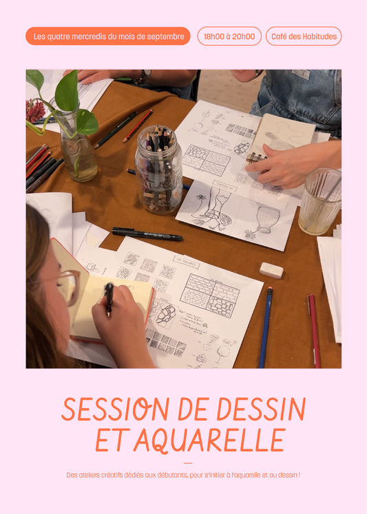 Sessions créatives de dessin et aquarelle/4cours✍🏻