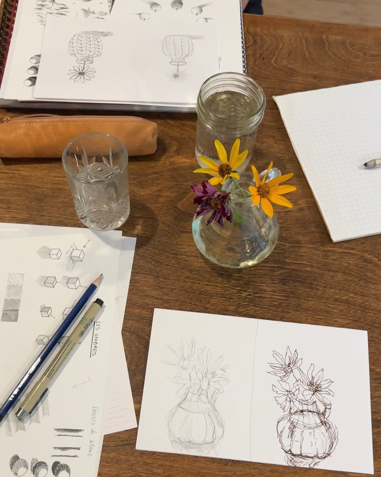 Sessions créatives - Dessin et Aquarelle en 4 cours pour explorer de nouvelles techniques (crayons de bois, aquarelles, fineliners, fusains, pastels)