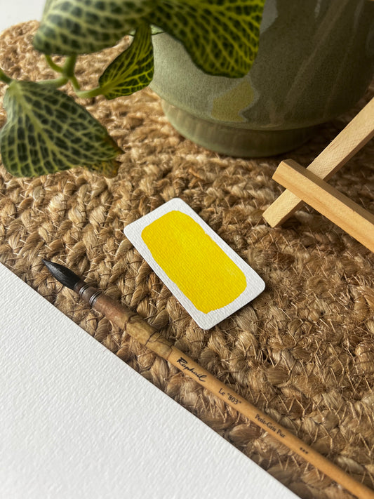 Godet d’aquarelle artisanale Jaune Hansa - Pigments Extra-fins