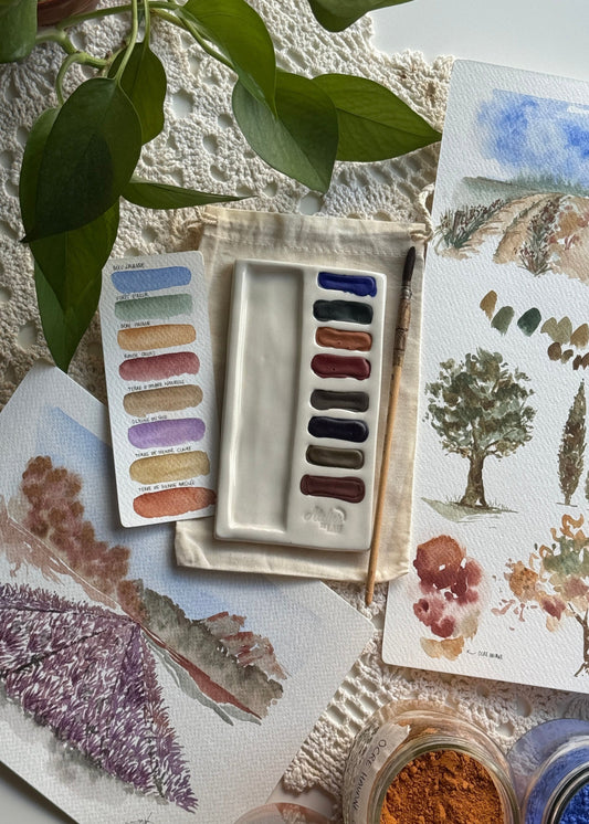 Palette d’aquarelle en céramique - collection provençale