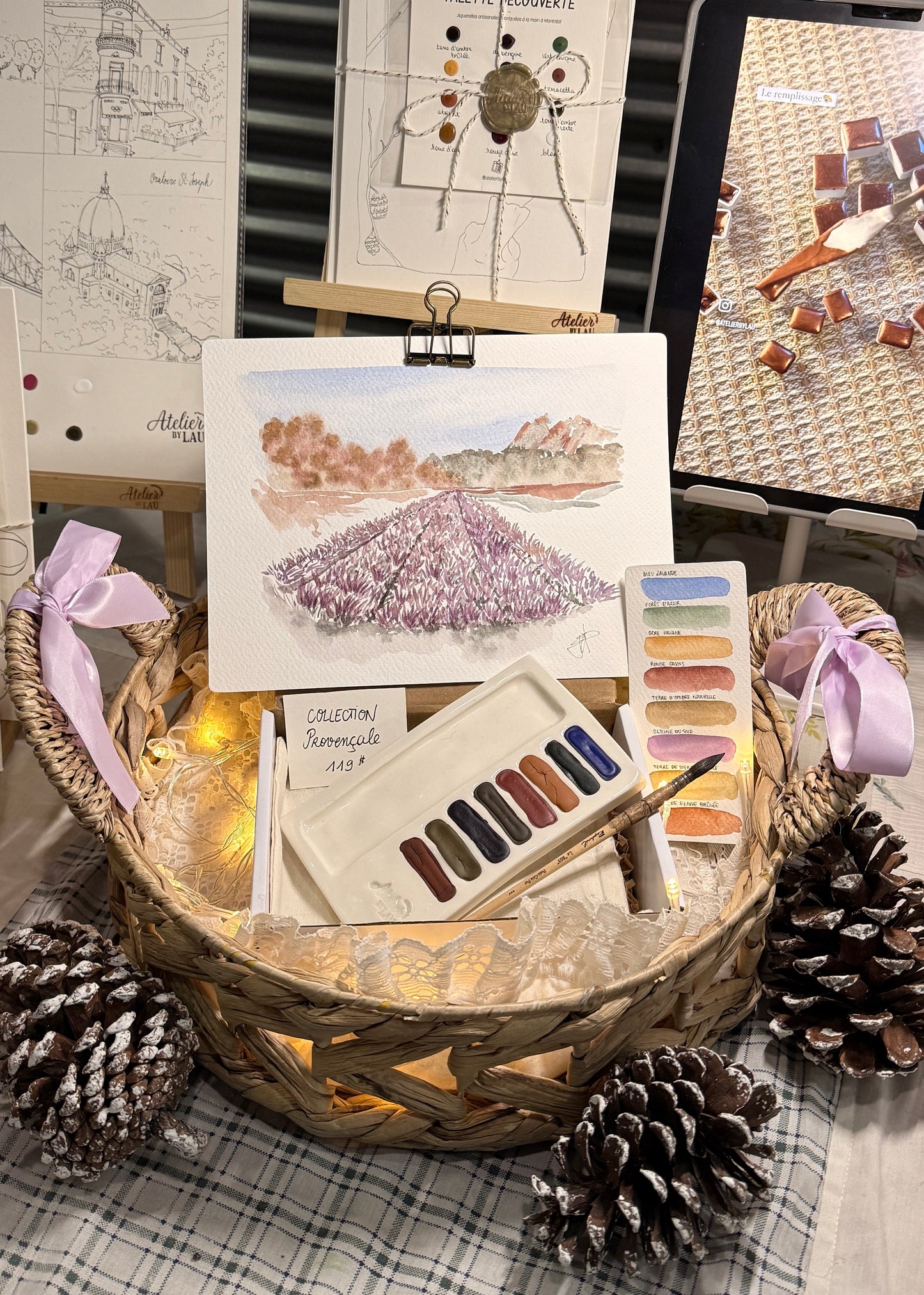 Palette d’aquarelle en céramique - collection provençale