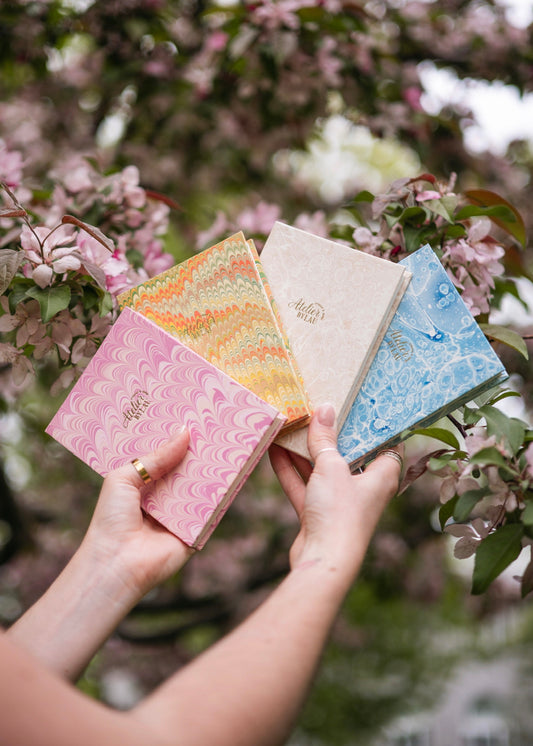 Carnet illustré - marbrure artisanale