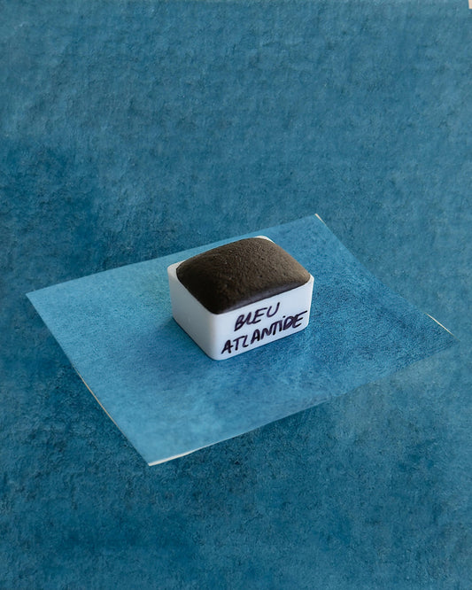 Aquarelle artisanale - Bleu Atlantide