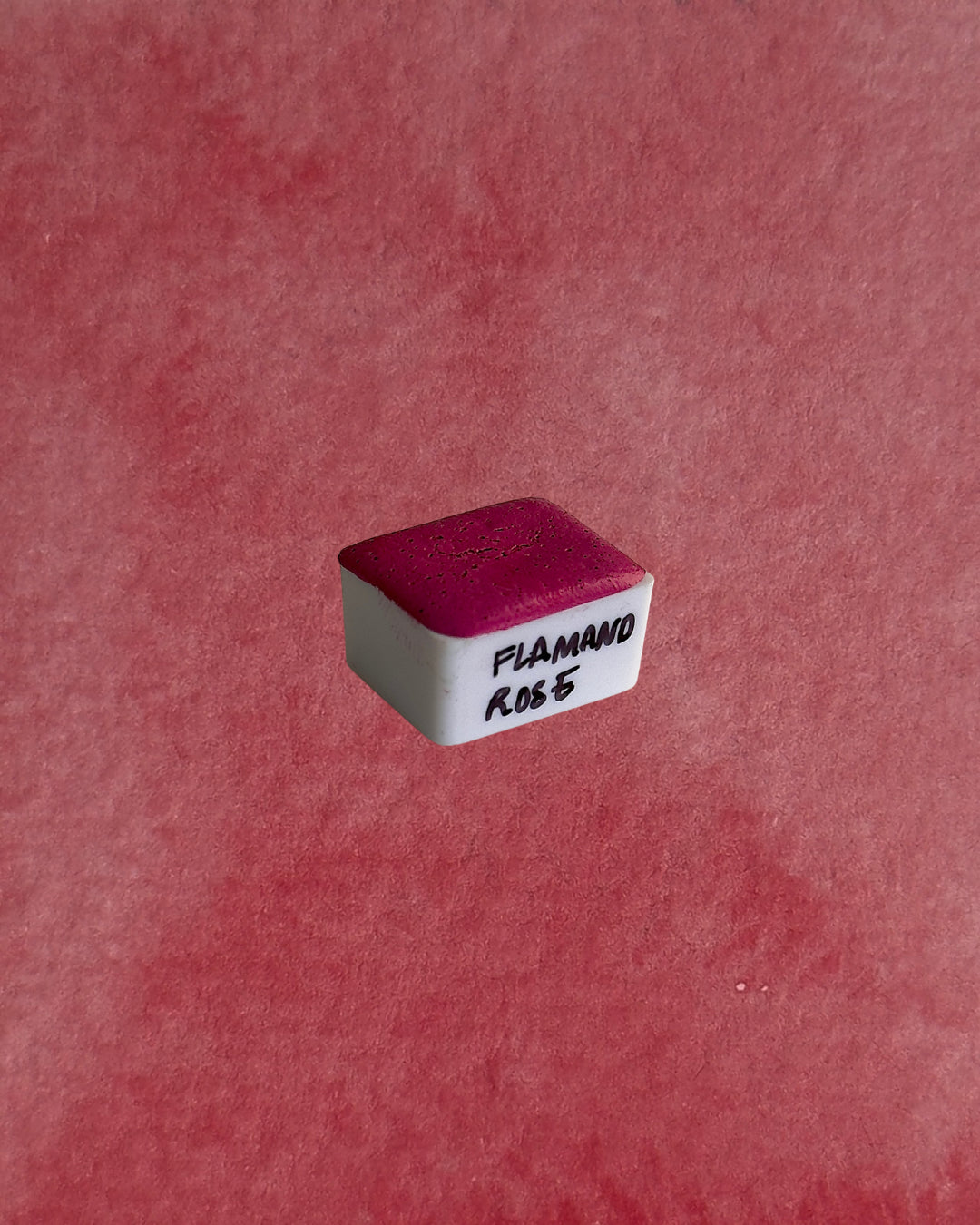 Aquarelle artisanale - Rose Flamant