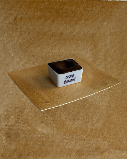 Aquarelle artisanale - Terre d’Ocre brun