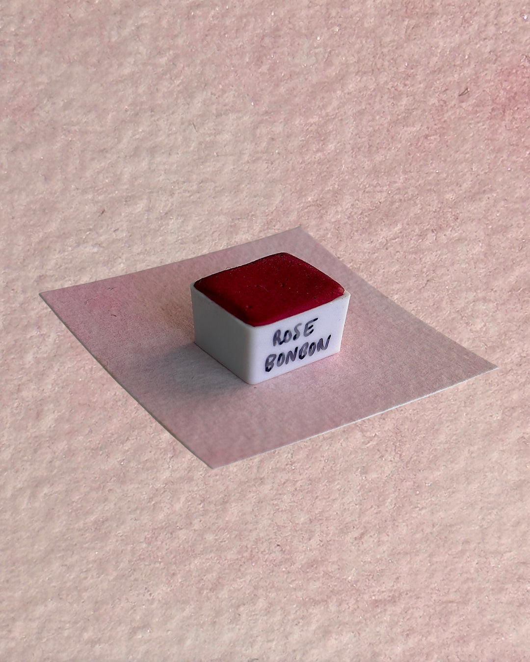 Aquarelle artisanale - Rose Bonbon