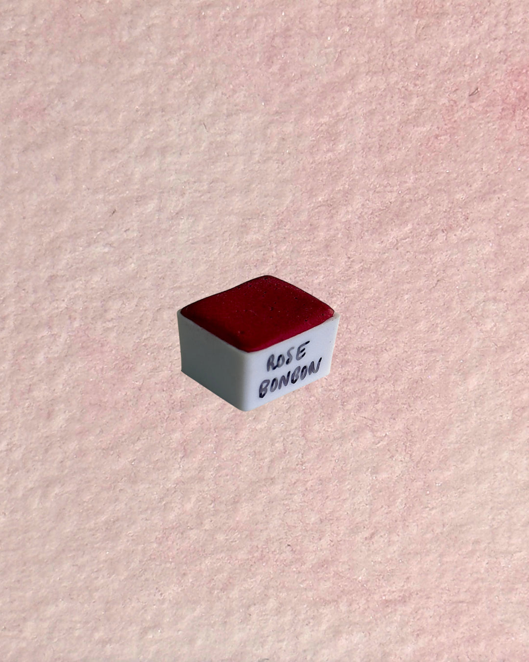 Aquarelle artisanale - Rose Bonbon