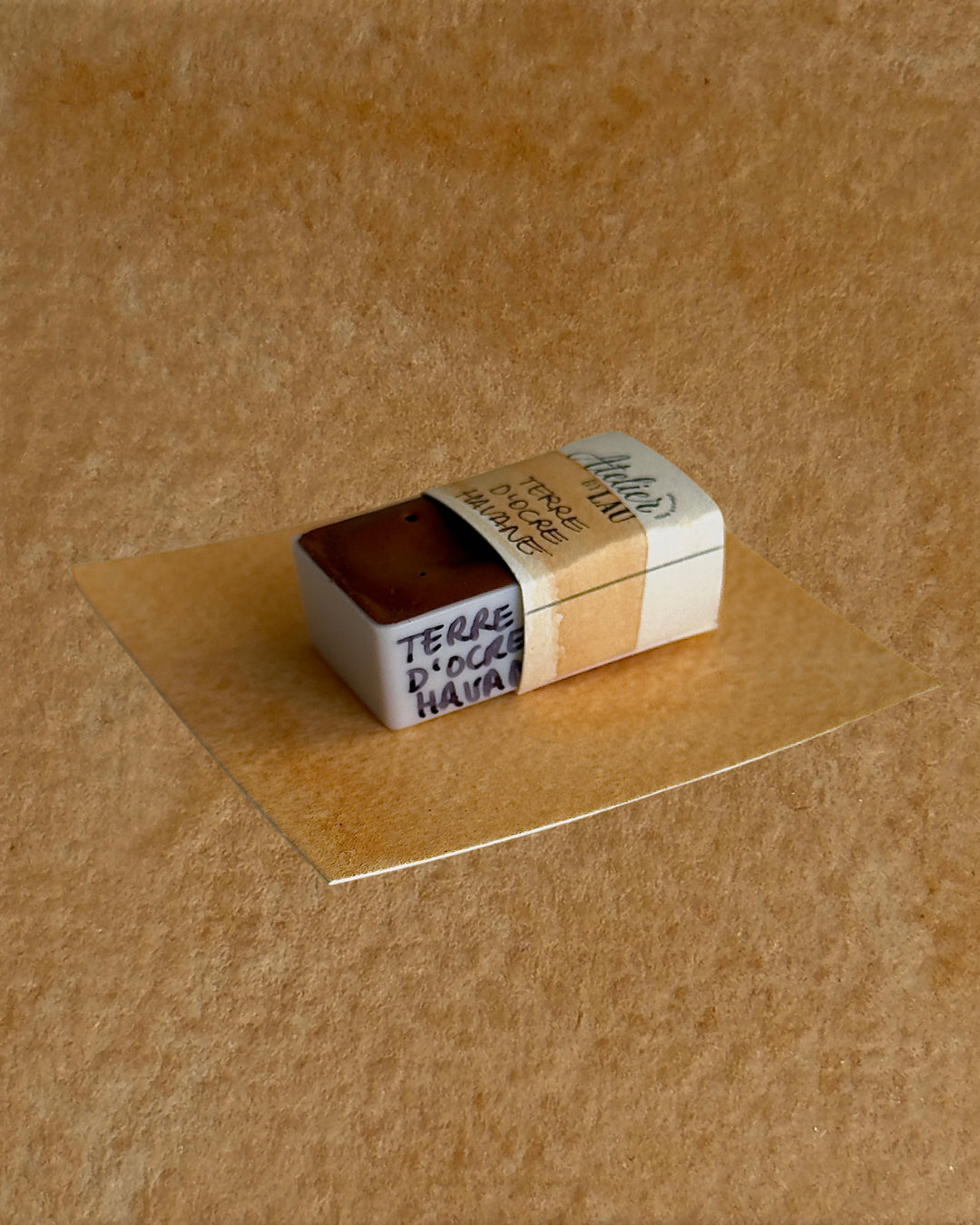 Aquarelle artisanale - Terre d'ocre havane