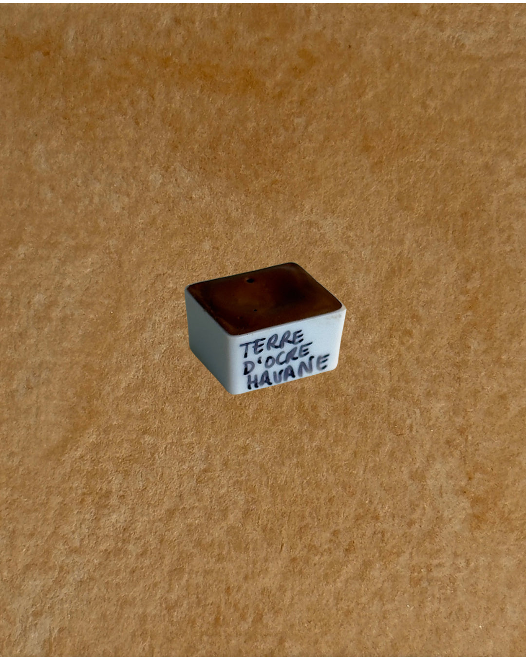 Aquarelle artisanale - Terre d'ocre havane