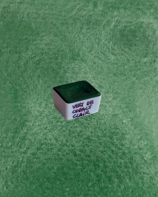Aquarelle artisanale - Vert de cobalt clair