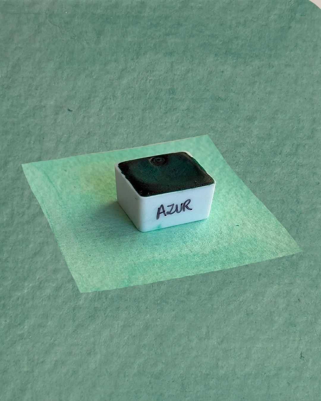 Aquarelle artisanale - azur