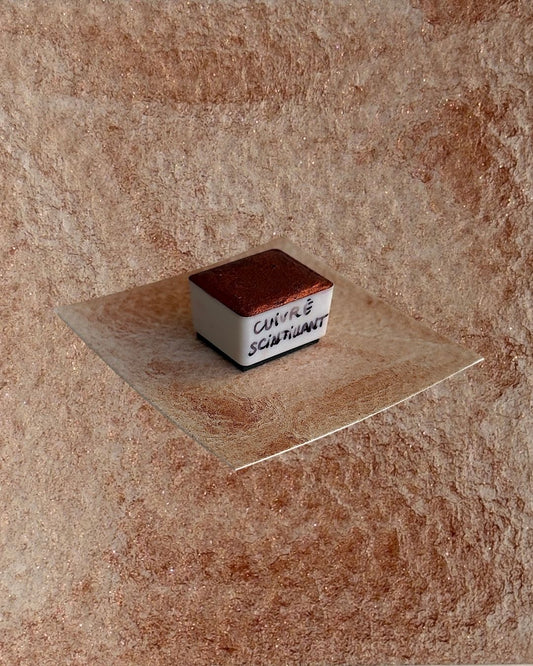 Aquarelle artisanale - Cuivré Scintillant (mica)