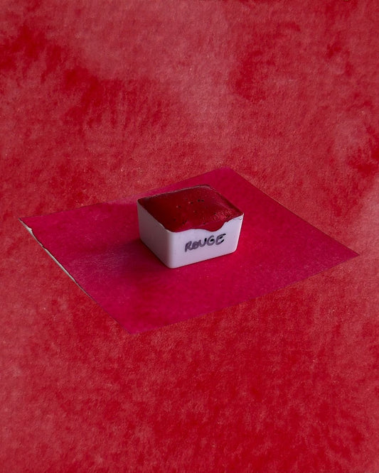 Aquarelle artisanale - Rouge