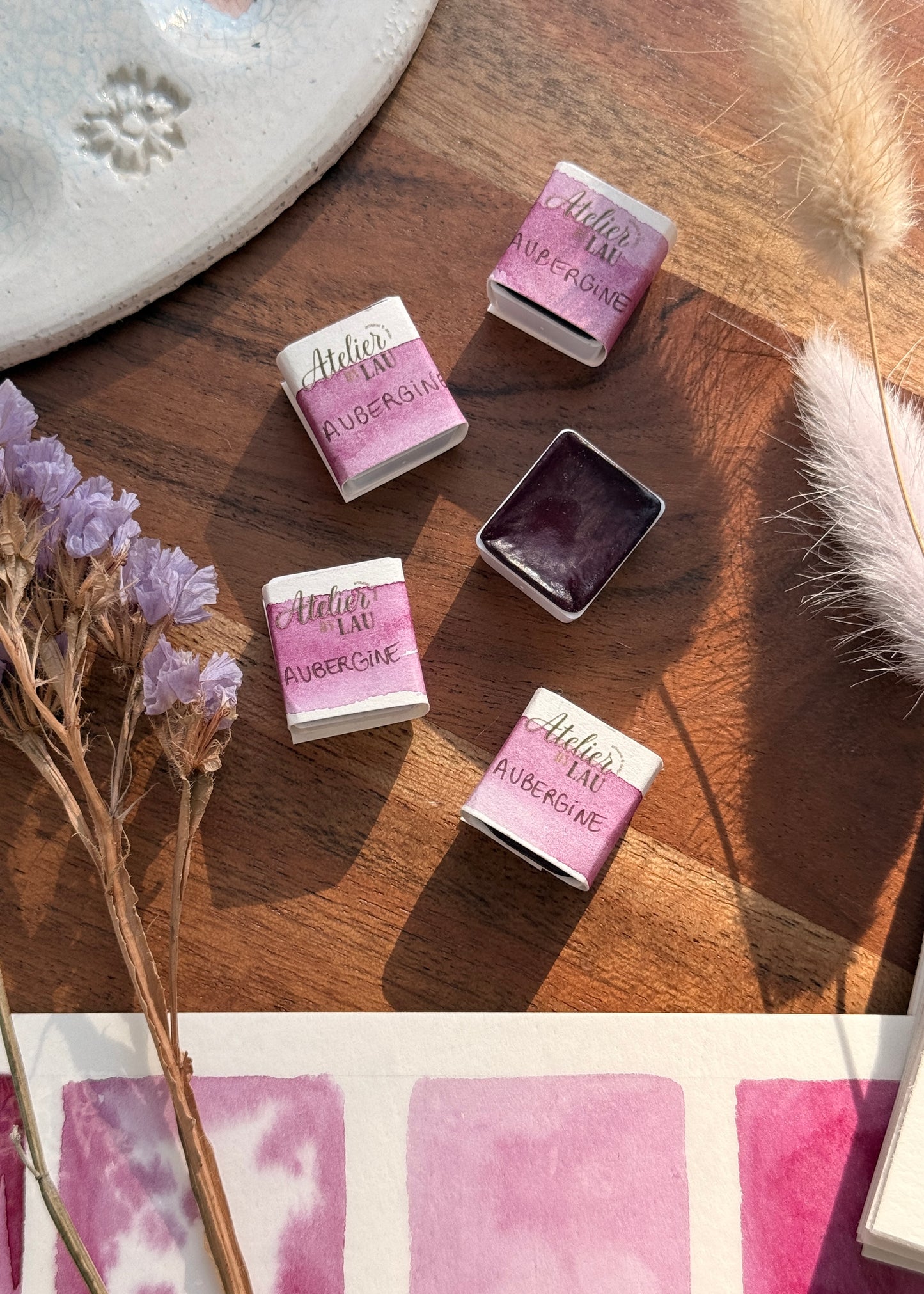 Godet d’aquarelle artisanale Aubergine