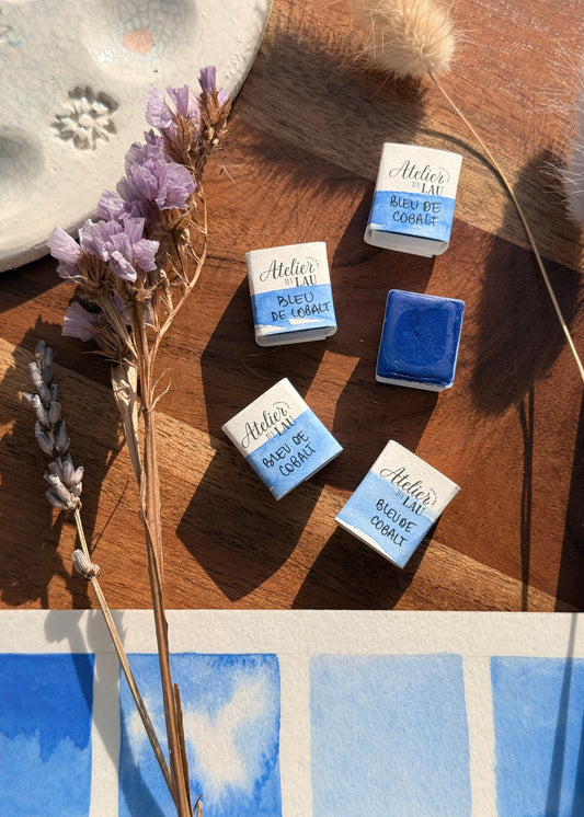 Godet d’aquarelle artisanale Bleu de Cobalt