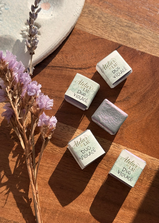 Godet d’aquarelle artisanale Duo Violacé (mica) NEW✨