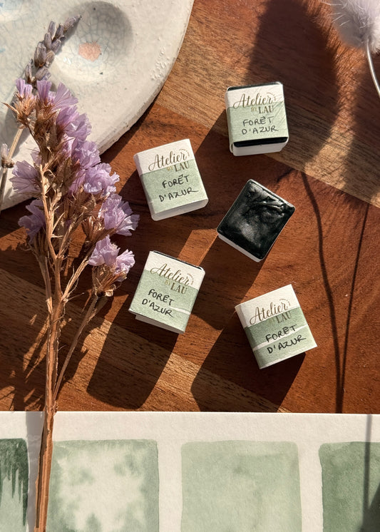 Godet d’aquarelle artisanale Forêt d’azur NEW✨