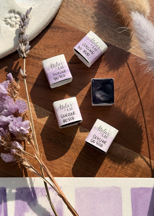 Godet d’aquarelle artisanale Glycine du Sud NEW✨