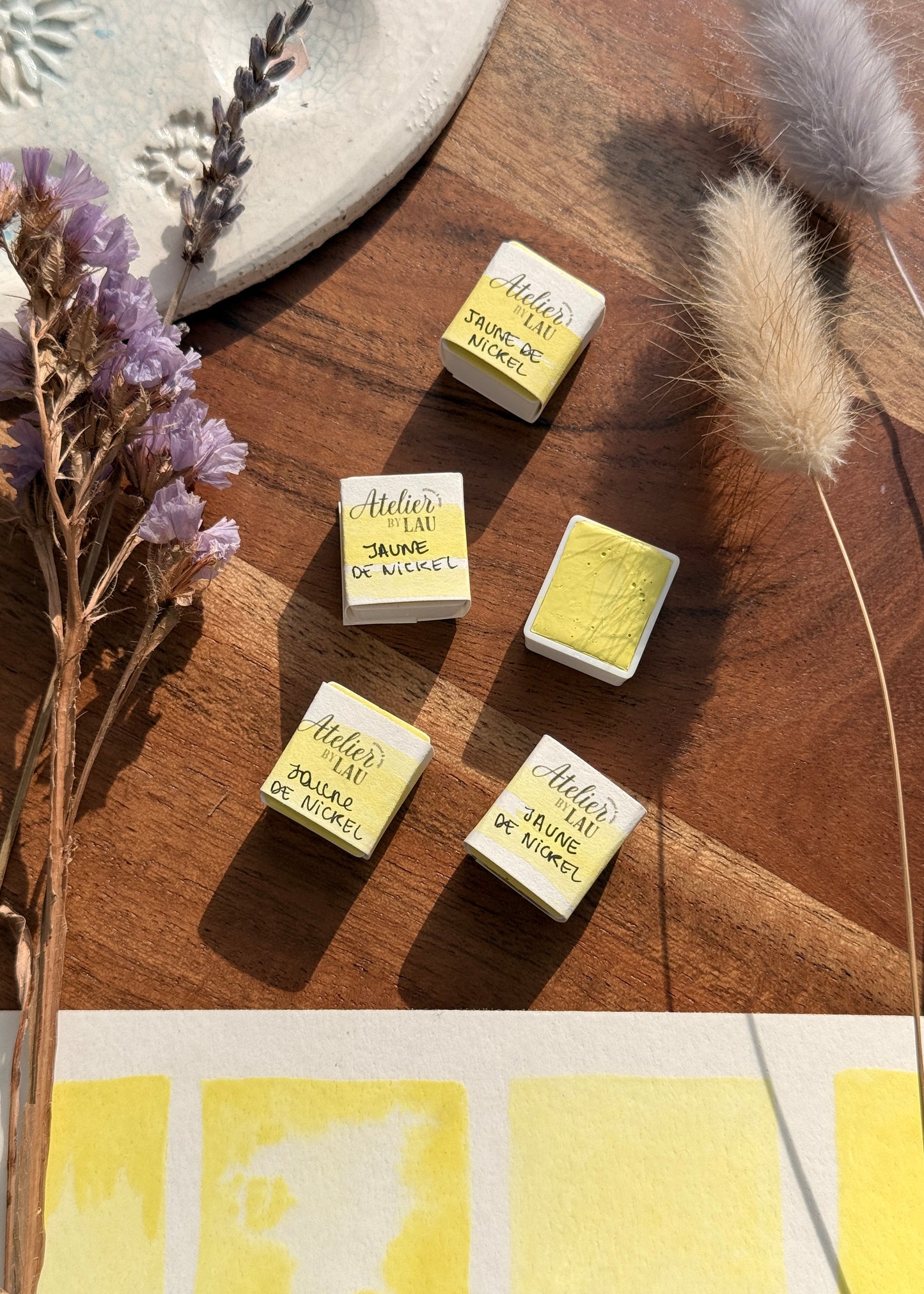 Godet d’aquarelle artisanale Jaune nickel