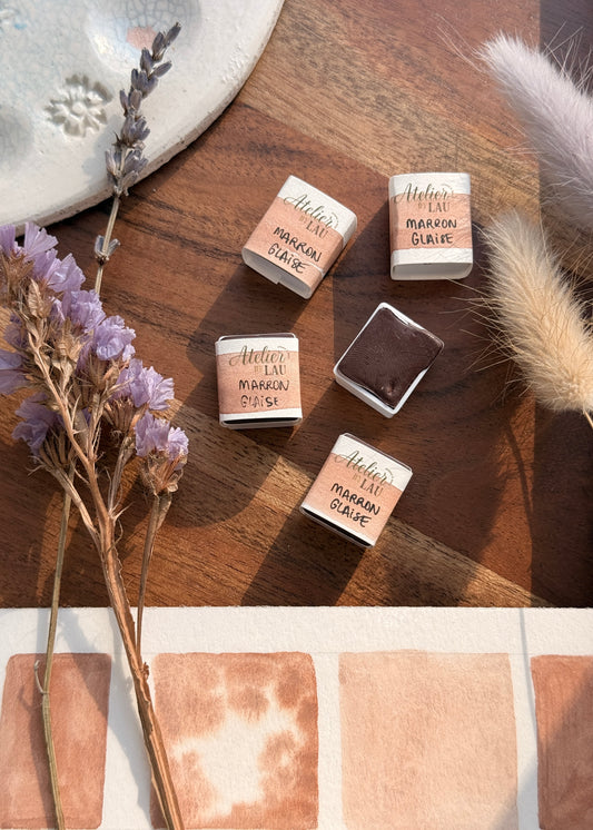 Godet d’aquarelle artisanale Marron Glaise