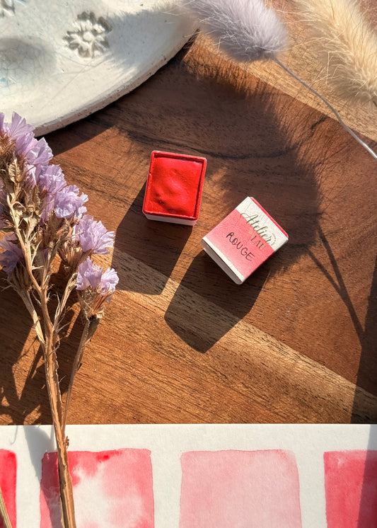 Red Artisan Watercolor Pan - Extra Fine Pigments