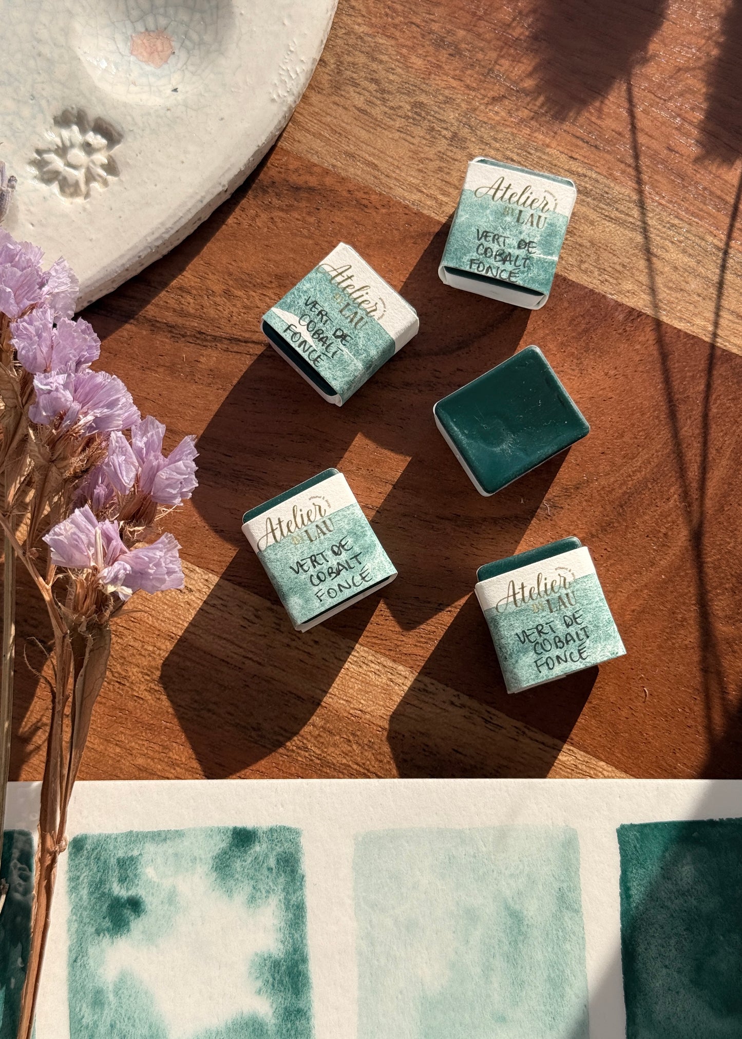 Godet d’aquarelle artisanale Vert de cobalt foncé NEW✨