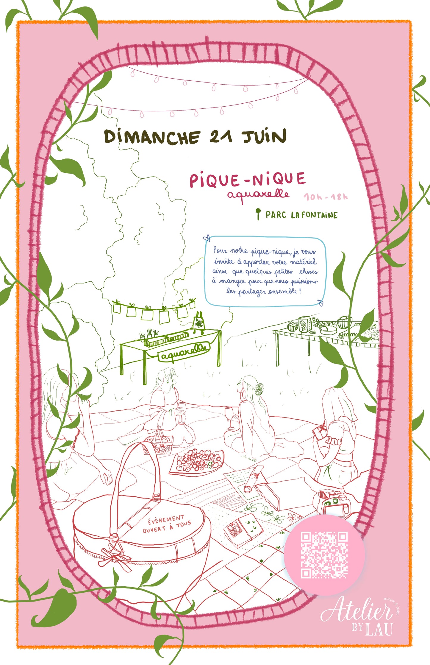 Pique-nique aquarelle Samedi 21 Juin ☀️