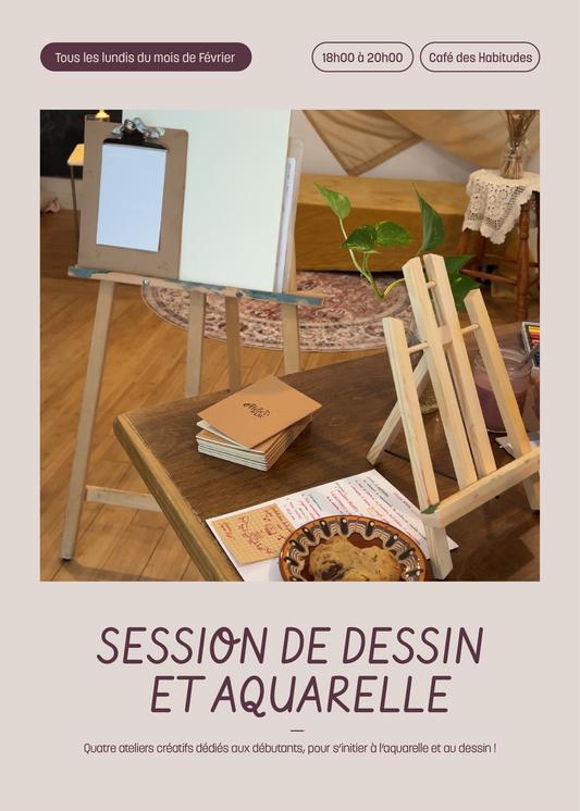 Sessions créatives de dessin et aquarelle/4cours