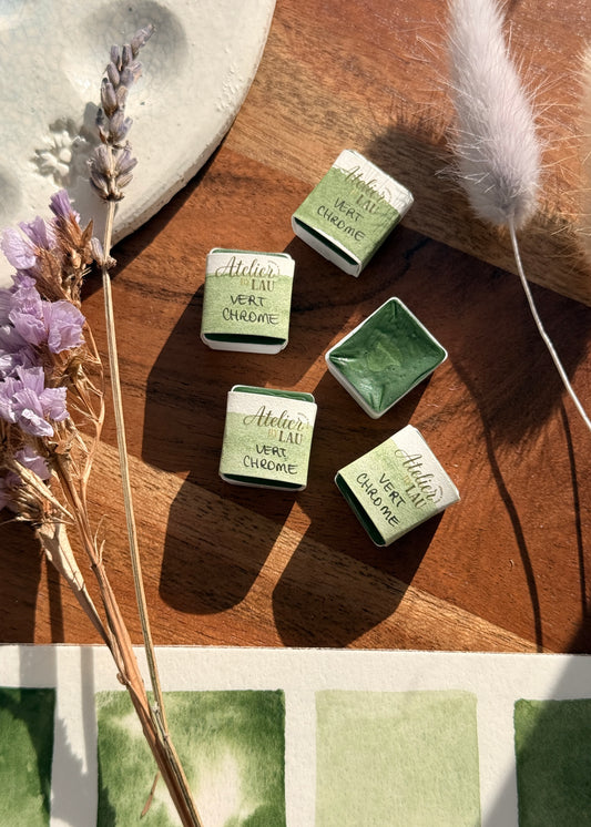 Godet d’aquarelle artisanale Vert Chrome